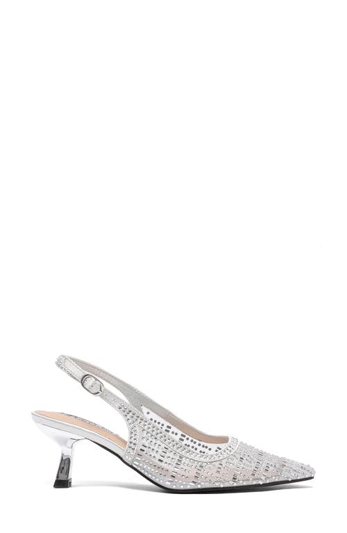 Lady Couture Linda Kitten Heel Slingback Pump In Silver