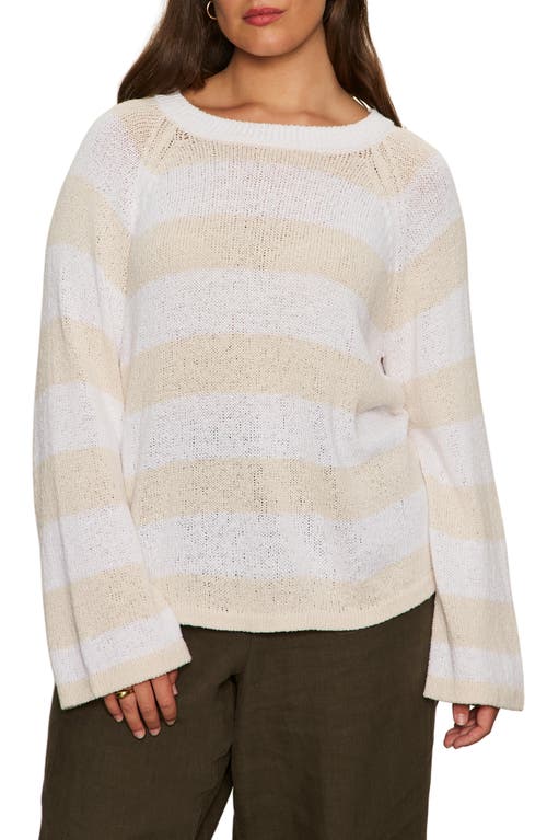 Sanctuary Stripe Cotton Blend Sweater In White