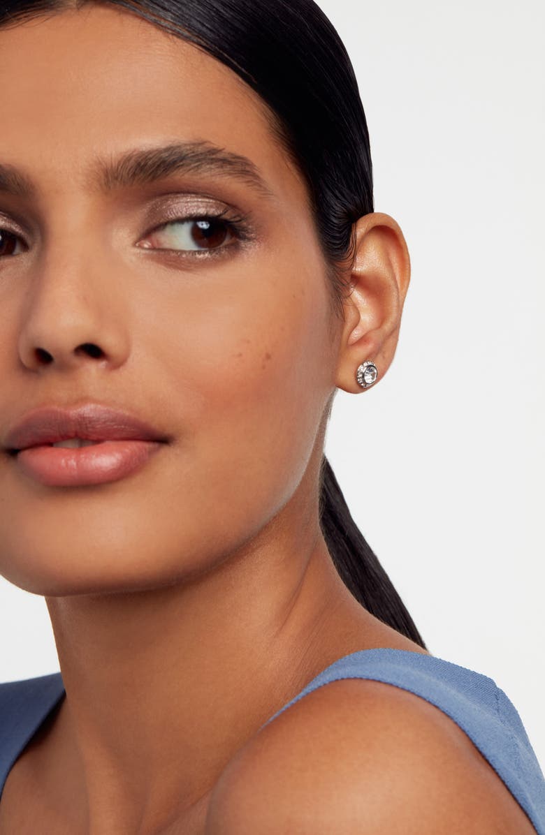 Ted Baker London Soletia Solitaire Crystal Halo Stud Earrings, Alternate, color, Silver Tone Clear Crystal