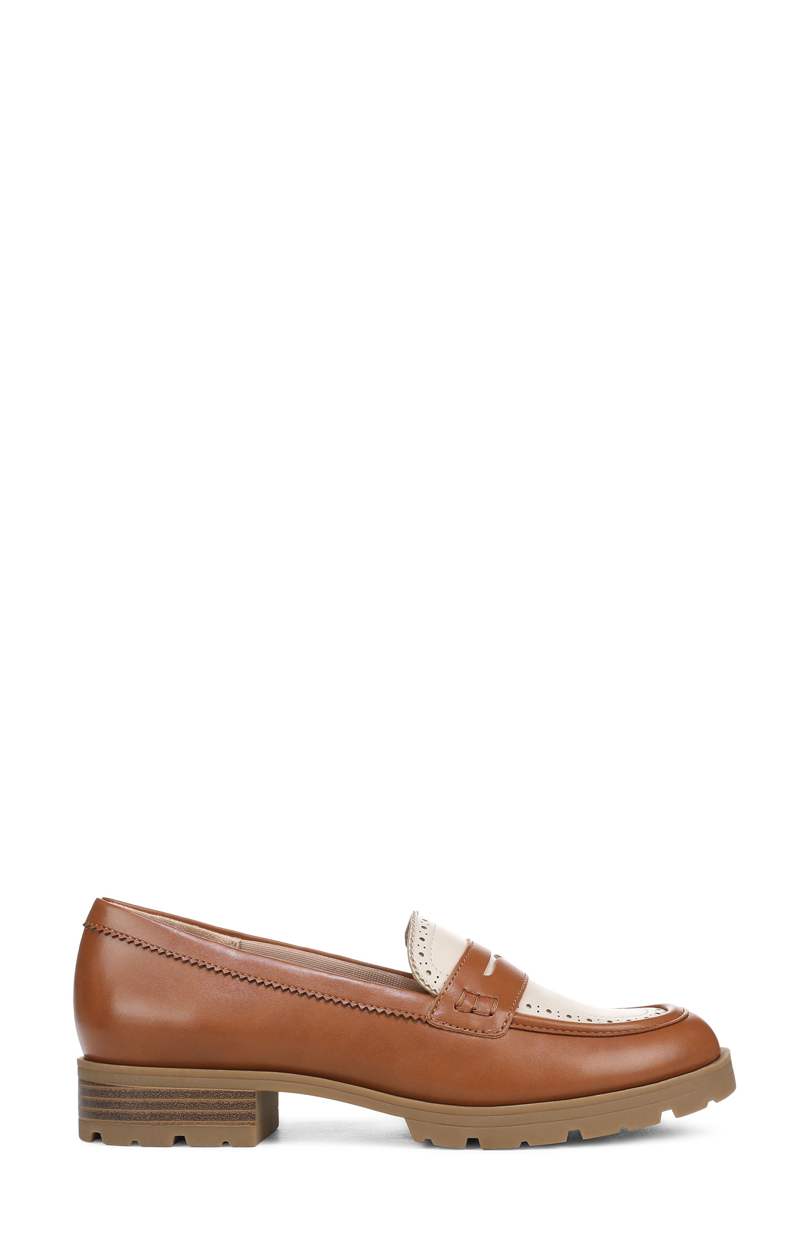 London 3 Platform Penny Loafer, Alternate, color, BOURBON/ BONE