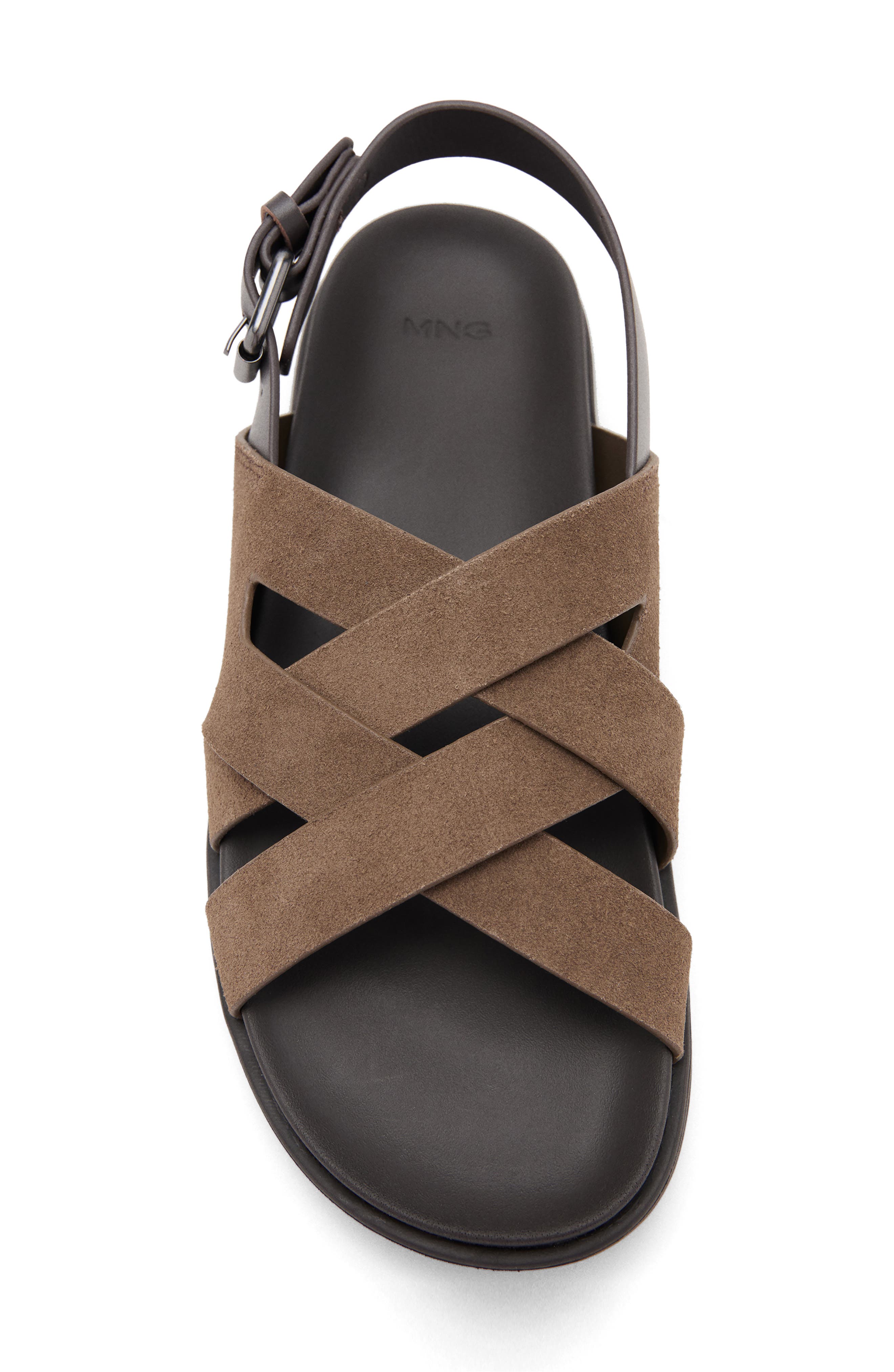 Crisscross Leather Slingback Sandal, Alternate, color, MEDIUM BROWN