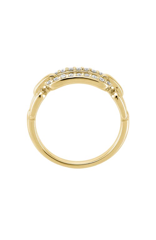 Frankie & Zoe Diamond Paperclip Ring In Gold