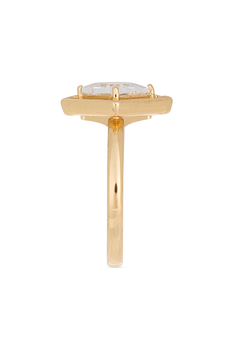 Cubic Zirconia Geometric Ring, Alternate, color, CLEAR- GOLD