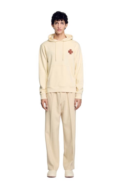 Sandro Square Cross Sweatshirt In Oats