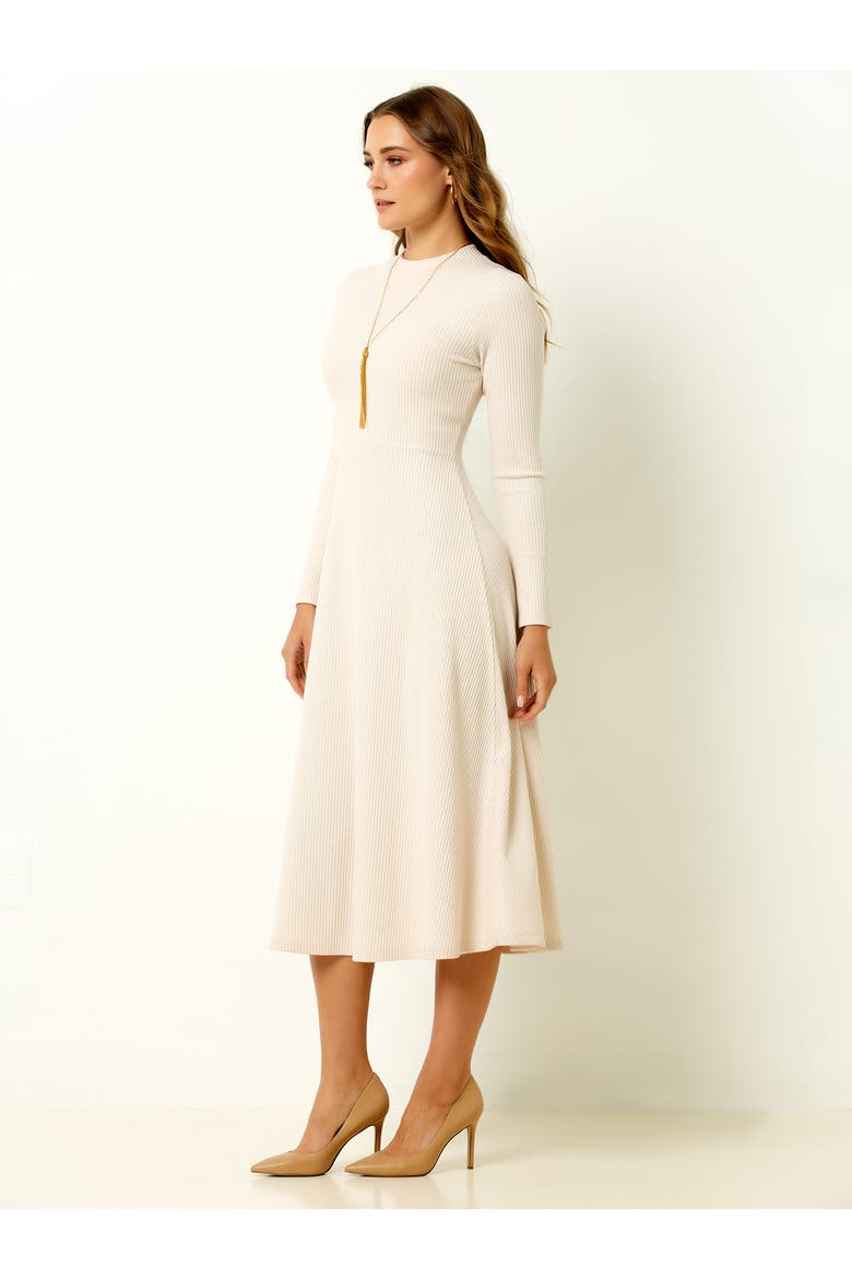 Ribbed Midi Dress, Alternate, color, Cream