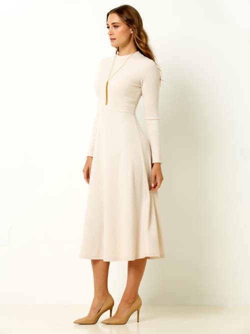 Single Stitch Ribbed Midi Dress In Multi