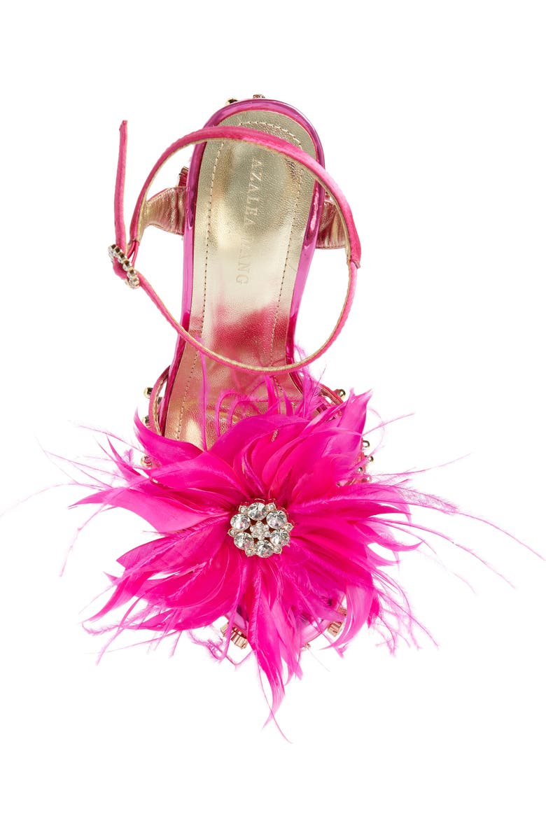 AZALEA WANG Kiki Feather Embellished Platform Sandal, Alternate, color,