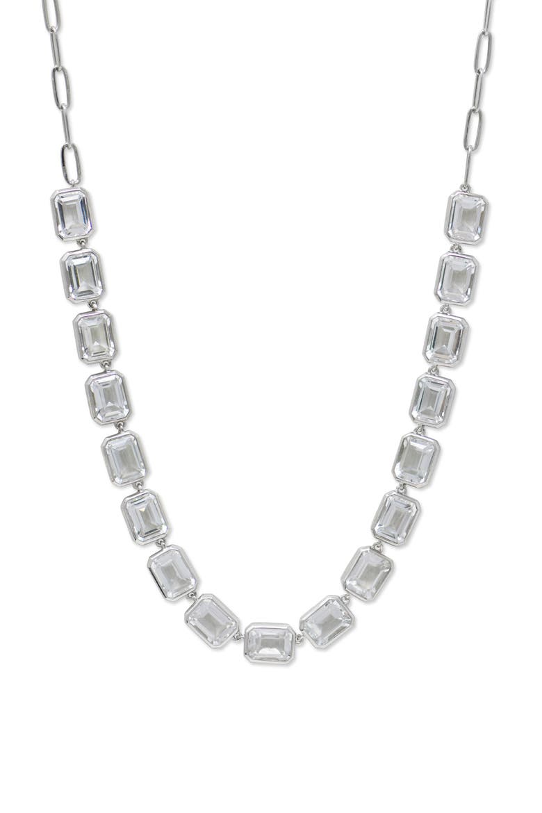 Cléo Topaz Necklace, Main, color, SILVER