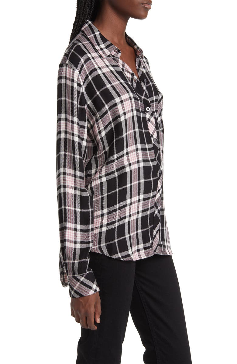 Rails Hunter Button-Up Shirt, Alternate, color, Onyx Rose Gold