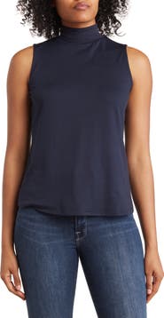 BY DESIGN Mock-neck Sleeveless Blouse