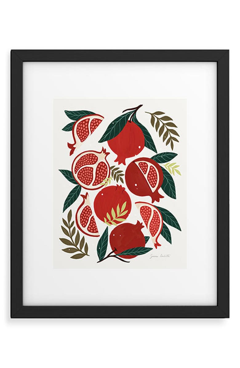 Deny Designs Pomegranates Pattern Framed Art Print, Main, color, Green