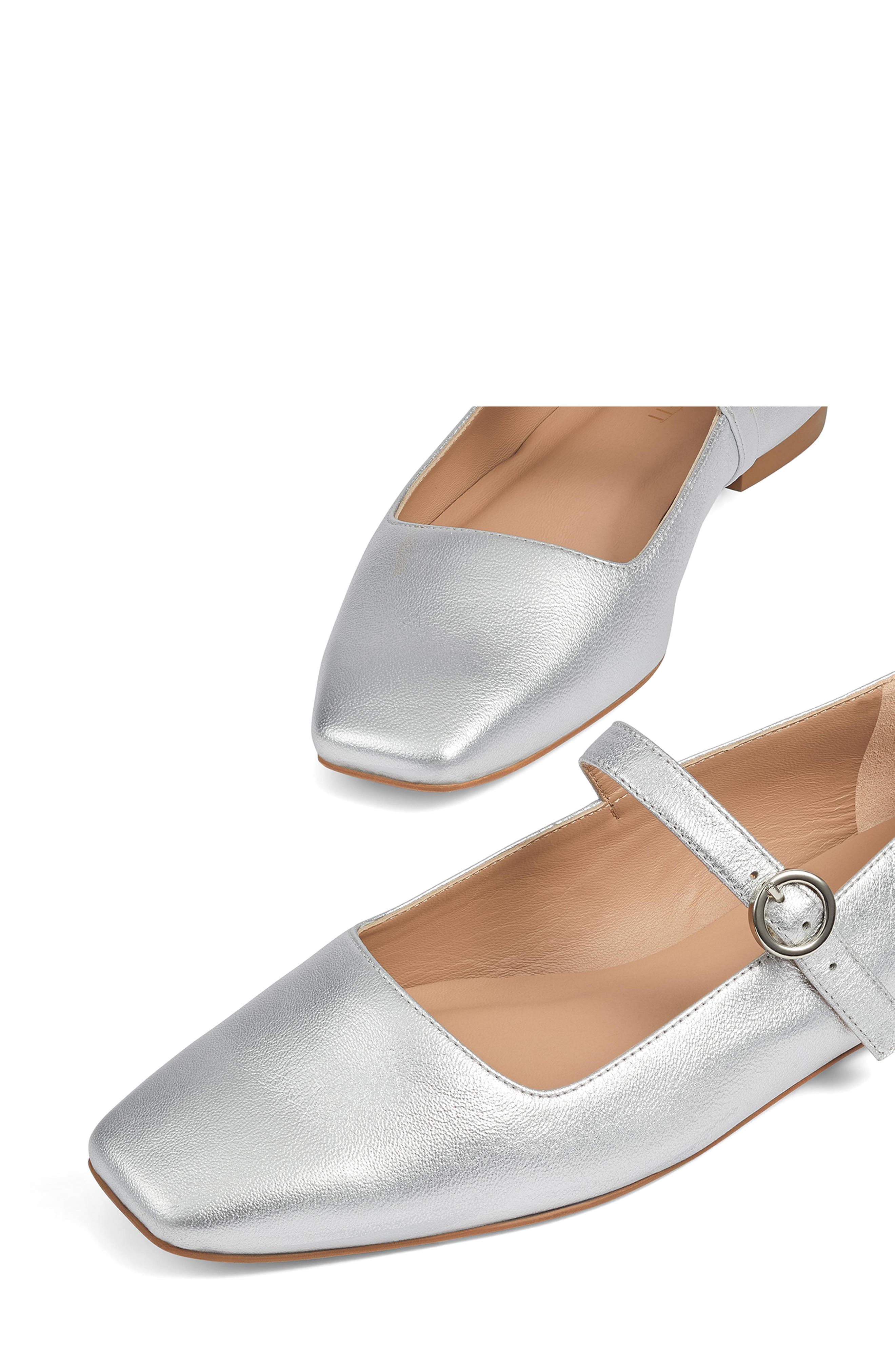 LK Bennett Willow Mary Jane Flat, Alternate, color, Silver