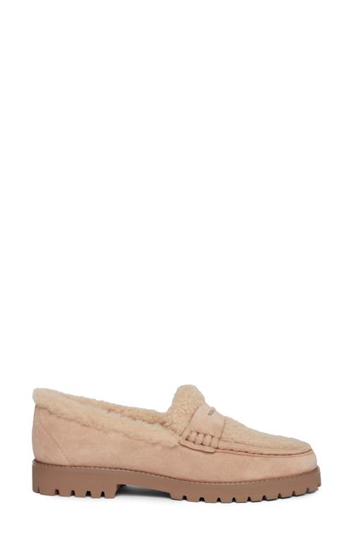 Paige Ellis Shearling Loafer In Light Tan