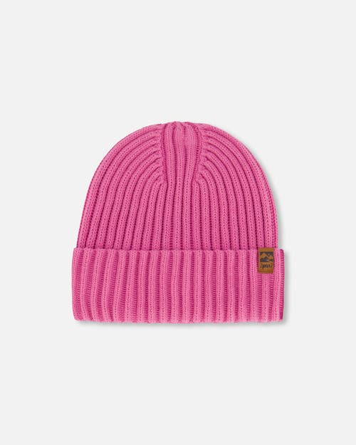 Deux Par Deux Girl's Cuffed Knit Hat Vibrant Pink In Vibrant Pink