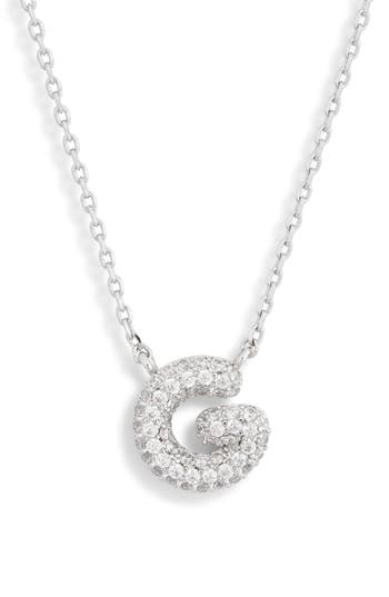 Leith Cubic Zirconia Initial Pendant Necklace