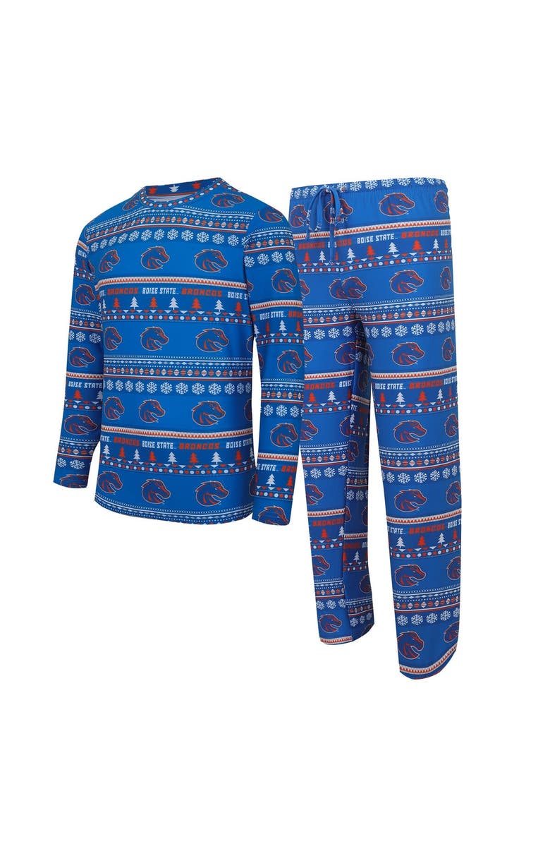 CONCEPTS SPORT Men's Concepts Sport Royal Boise State Broncos Swivel Long Sleeve T-Shirt & Pants Sleep Set, Alternate, color, Royal