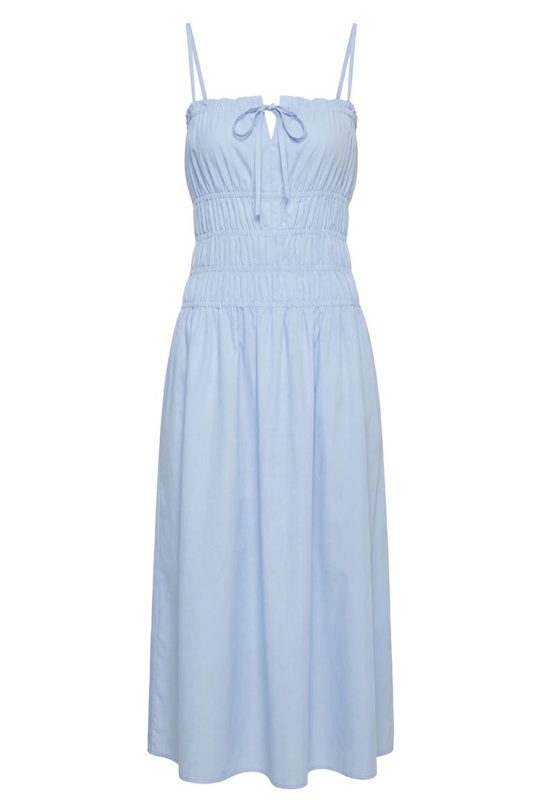Smocked Midi Dress, Alternate, color, LIGHT SKY