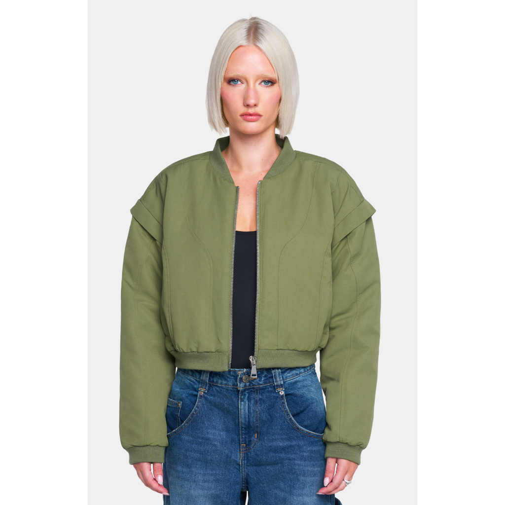 Ow Collection Yokon Crop Bomber Jacket