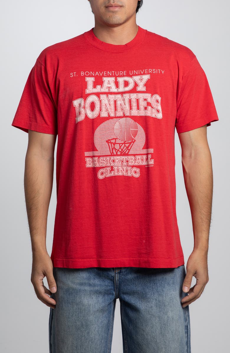 Elwood Vintage St. Bonadventure University Lady Bonnies Tee, Main, color, Red