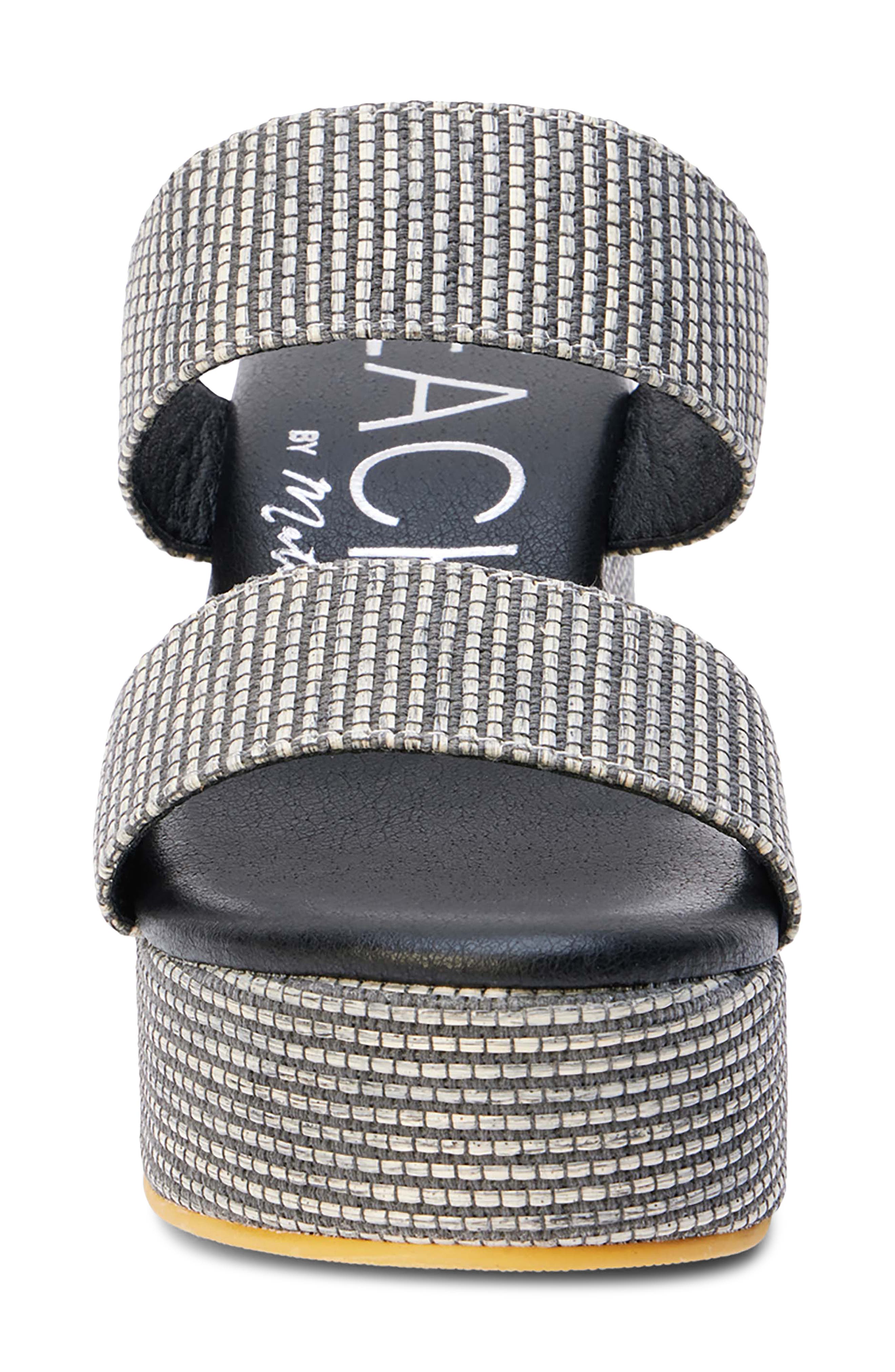 Coconuts by Matisse Ocean Ave Espadrille Platform Slide Sandal, Alternate, color, Black Multi