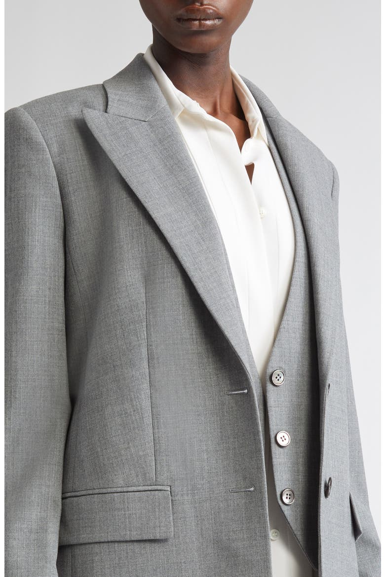 Stretch Virgin Wool Boyfriend Blazer, Alternate, color, BANKER MELANGE