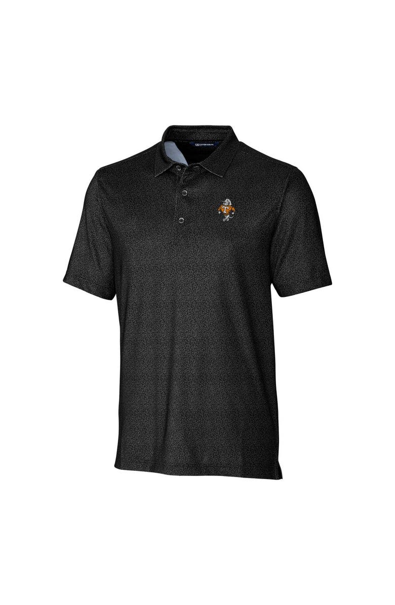 Cutter & Buck Men's Cutter & Buck Black Tennessee Volunteers Vault Pike Micro Floral Print Stretch Polo, Alternate, color,