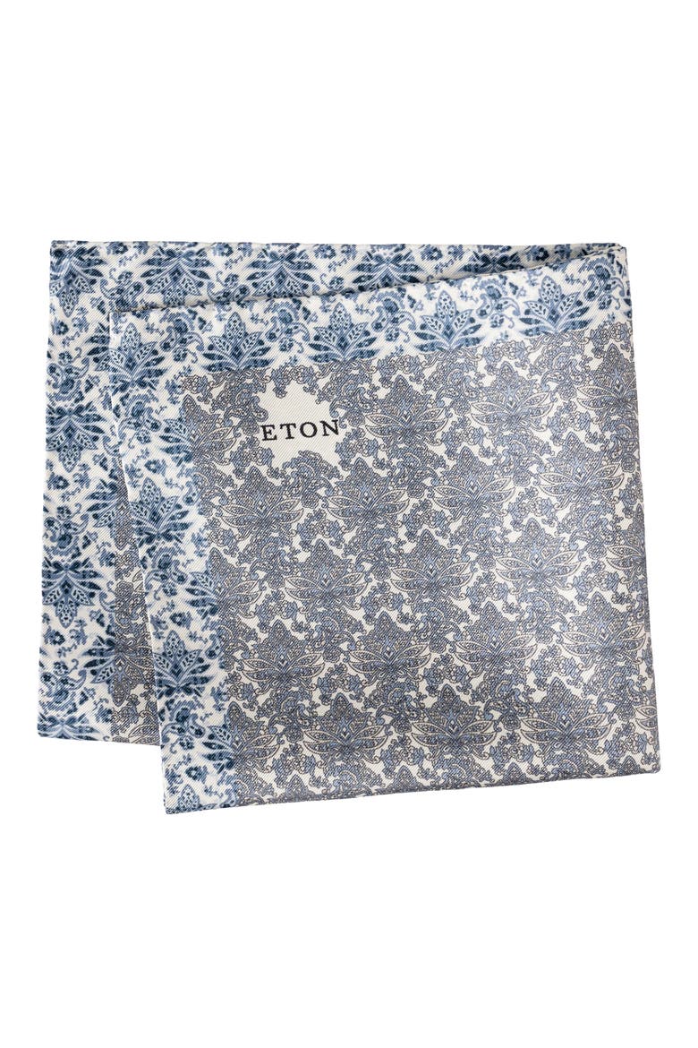 Floral Silk Twill Pocket Square, Main, color, LIGHT BEIGE