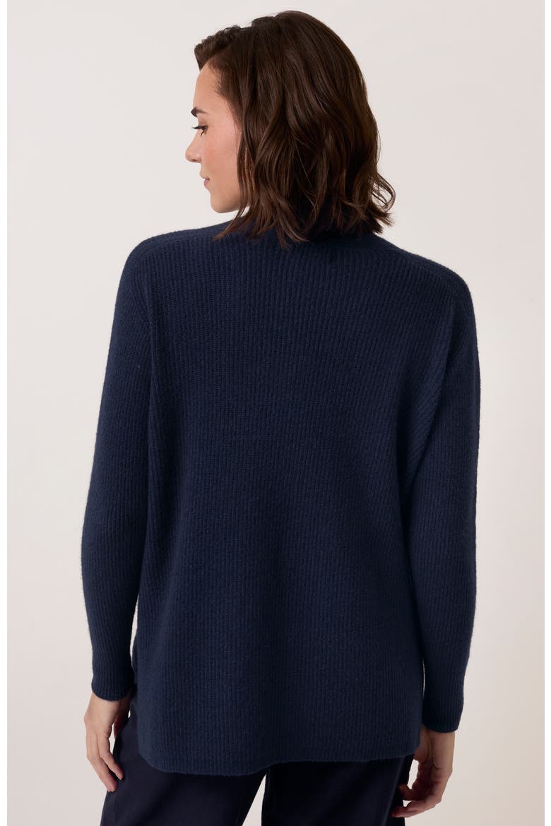Longline Ribbed Cardigan, Alternate, color, Navy