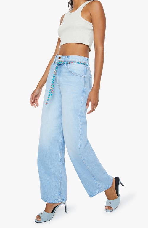 Mother Womens The Shoelace Fun Dip Nerdy Wide-leg Denim-blend Jeans Whipped In Blue