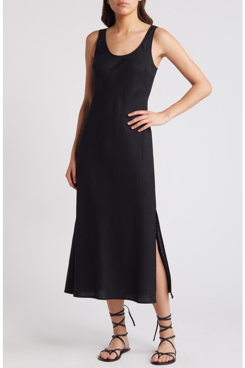 Kailani Sleeveless Midi Dress, Main, color, BLACK