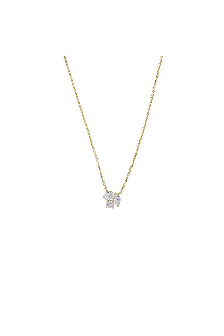 Lab Grown Diamond Multi Shape Cluster Necklace 14K, Main, color, 14K Gold