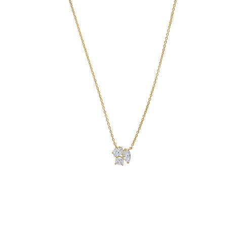 Lab Grown Diamond Multi Shape Cluster Necklace 14K