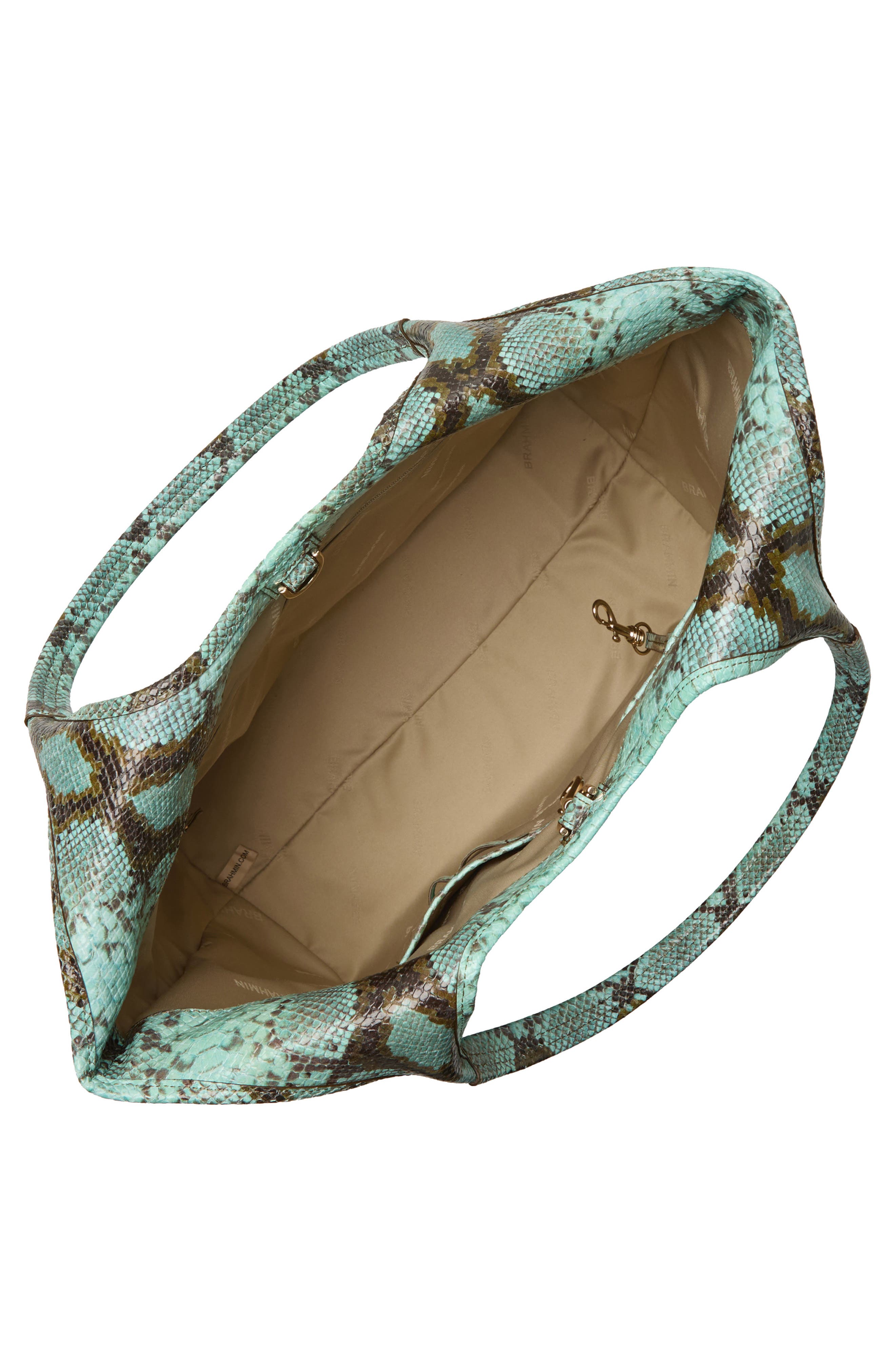 Brahmin Iona Snake Embossed Leather Tote Bag, Alternate, color, 