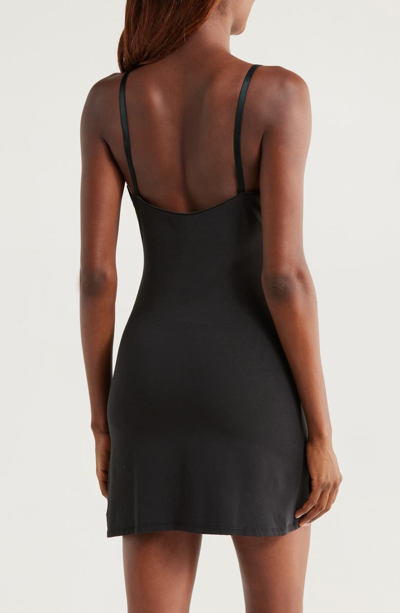 Natori Blissful Essentials Mesh Trim Chemise, Alternate, color, Blk