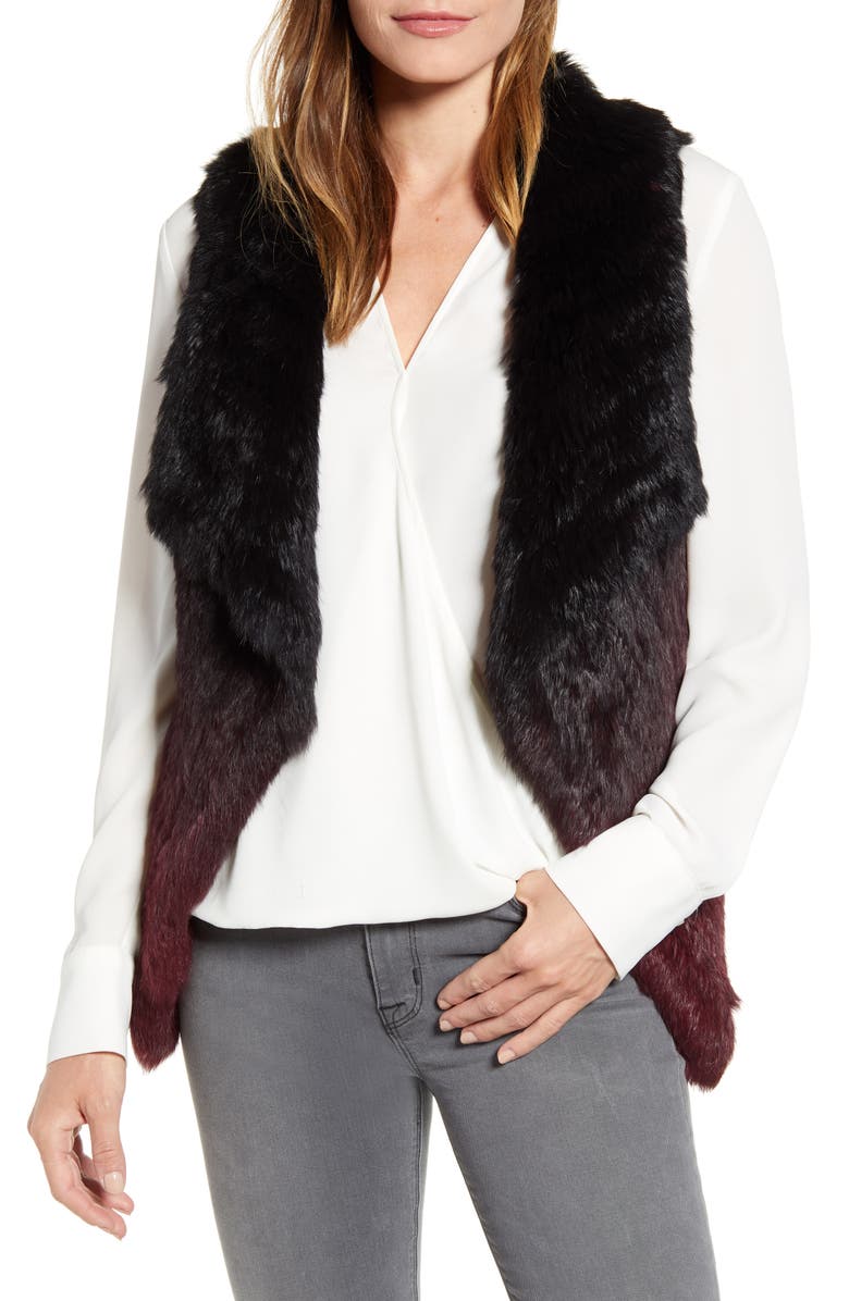 La Fiorentina Ombré Genuine Rabbit Fur Vest, Main, color,