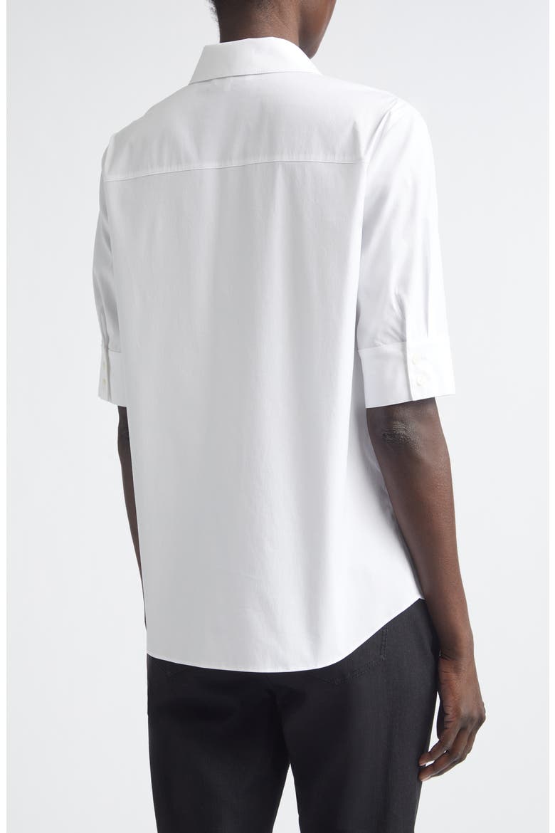 Elbow Sleeve Button-Up Shirt, Alternate, color, WHITE