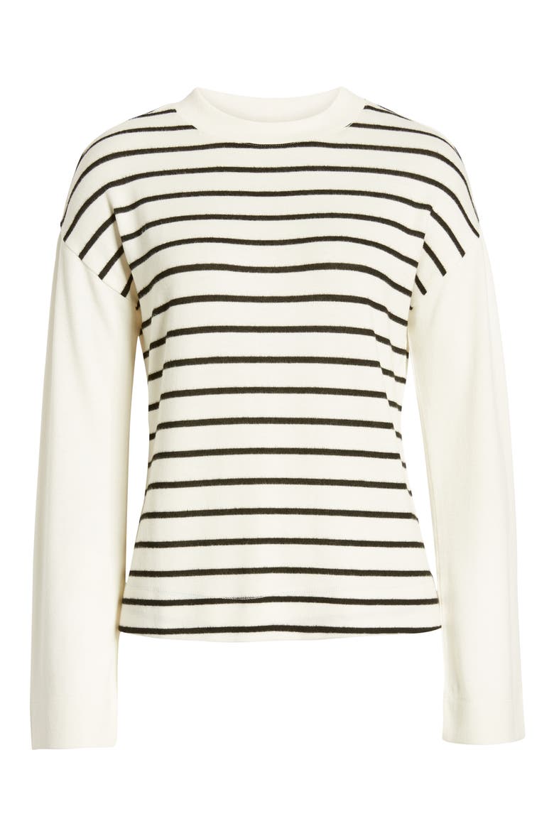 Cozy Stripe Top, Alternate, color, IVORY/ BLACK