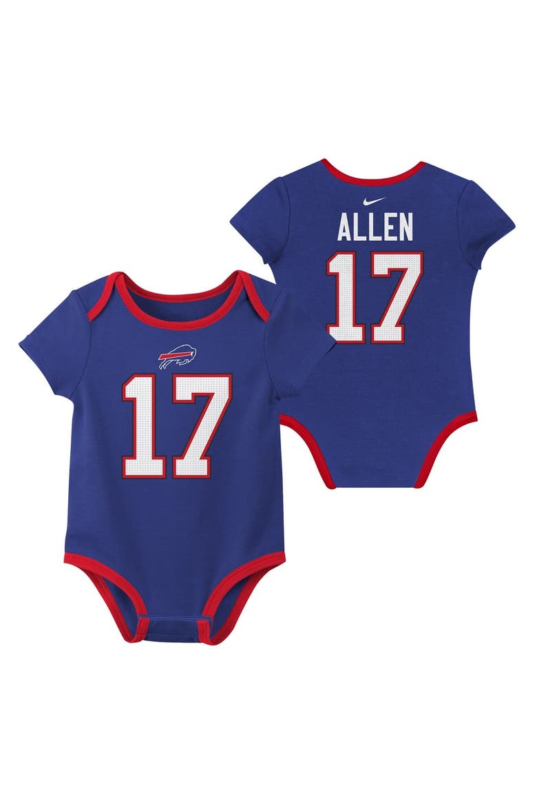 Newborn & Infant Nike Josh Allen Buffalo Bills Name & Number 3-Pack Bodysuit Set, Alternate, color, Royal