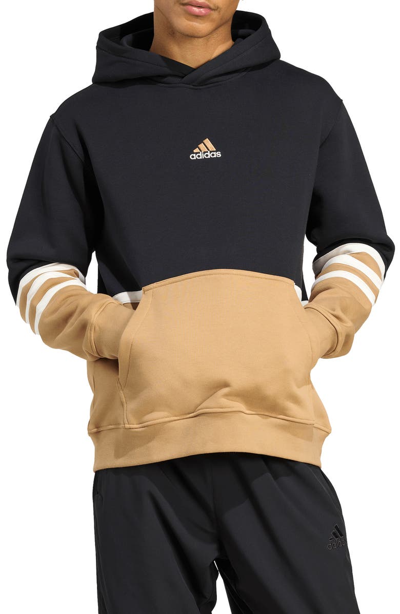 adidas Archive Colorblock Hoodie, Main, color, Black/ Cardboard