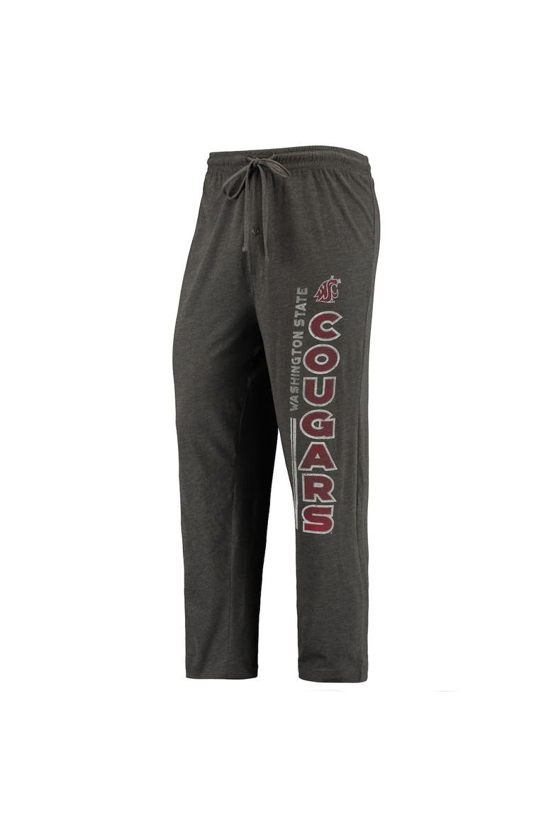 Men's Concepts Sport Heathered Charcoal/Crimson Washington State Cougars Meter T-Shirt & Pants Sleep Set, Alternate, color, Heather Charcoal
