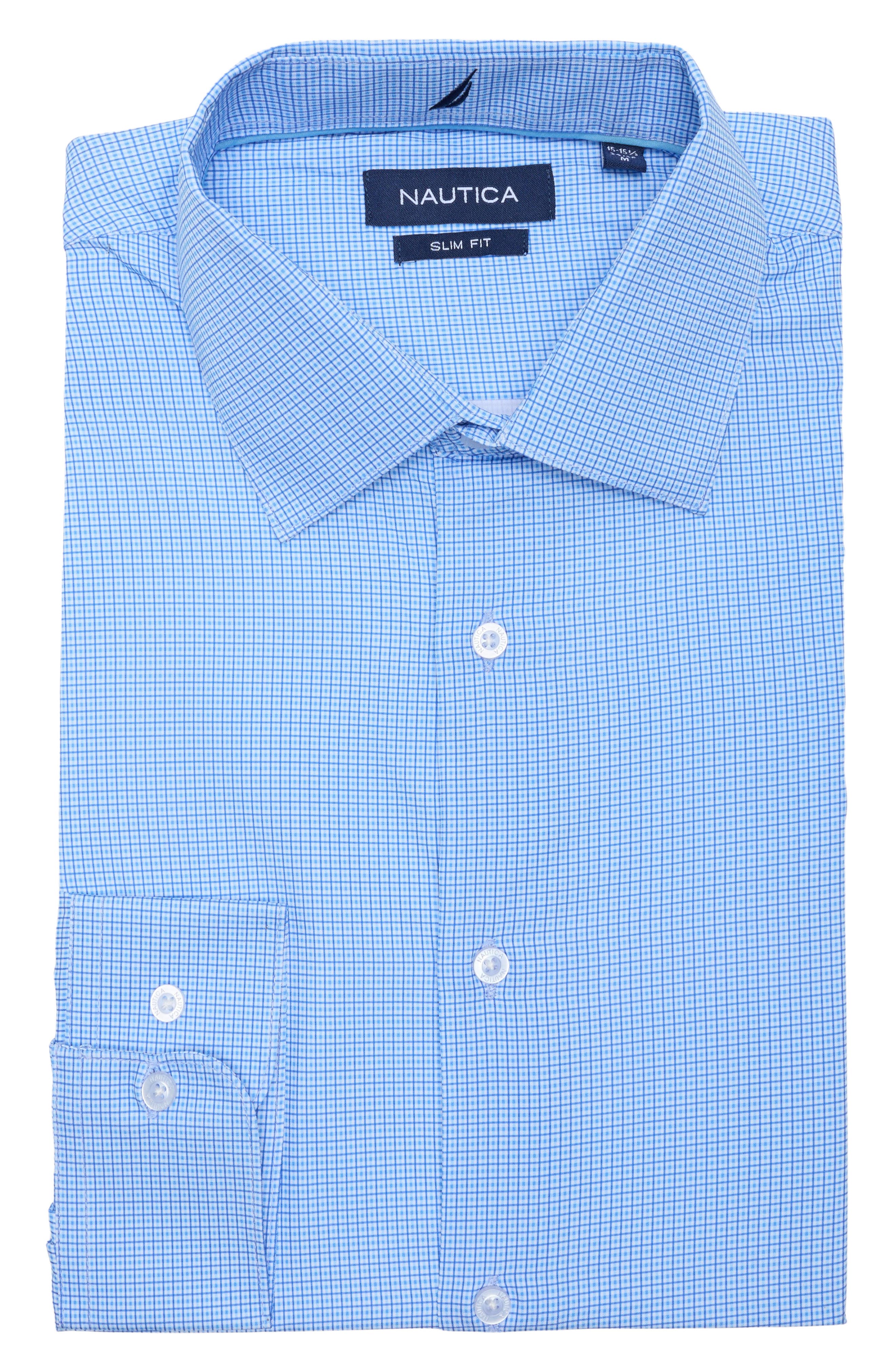 Slim Fit Geo Print Stretch Dress Shirt