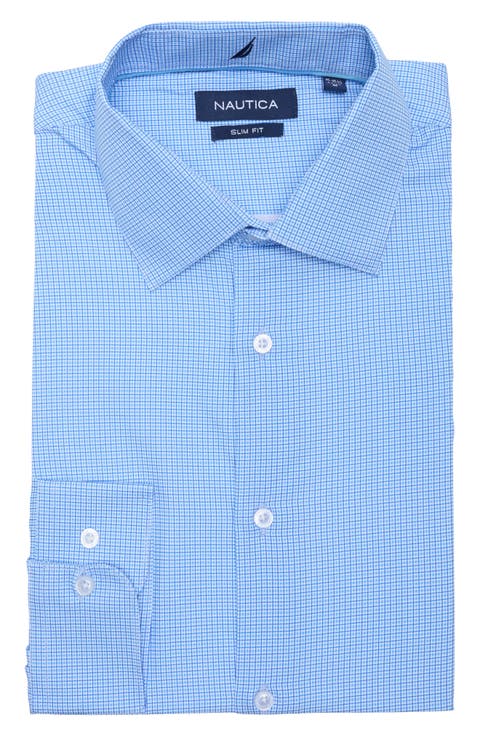 Slim Fit Geo Print Stretch Dress Shirt
