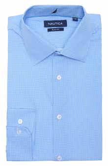 Slim Fit Geo Print Stretch Dress Shirt