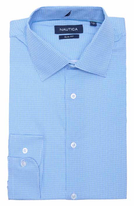 Slim Fit Geo Print Stretch Dress Shirt