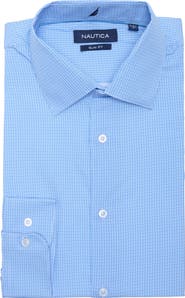Nautica Slim Fit Geo Print Stretch Dress Shirt