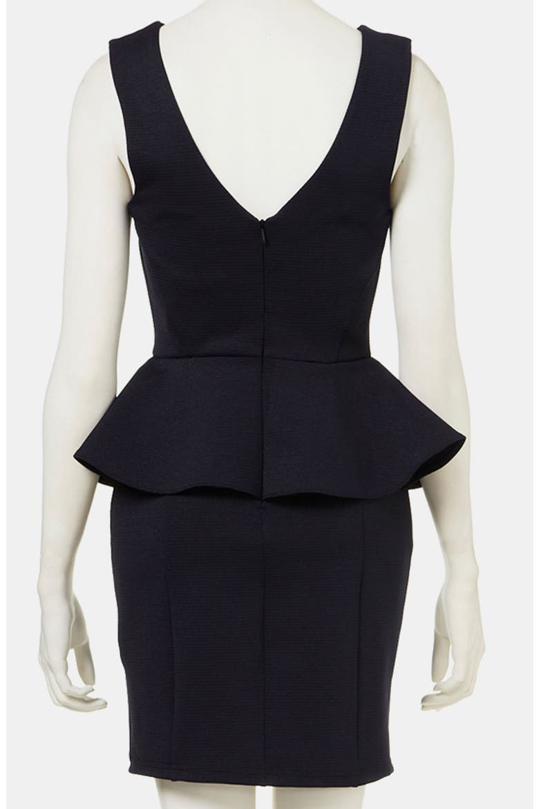 Ribbed Peplum Dress, Alternate, color, NAVY