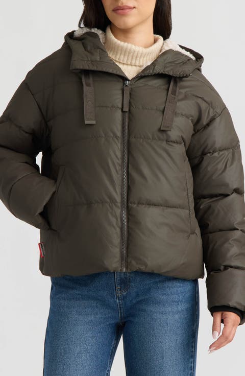 Admiral PU Coated Cropped Puffer Jacket