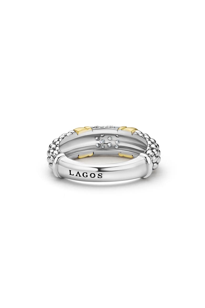 Signature Caviar Pavé Diamond Ring, 9mm, Alternate, color, TWO-TONE