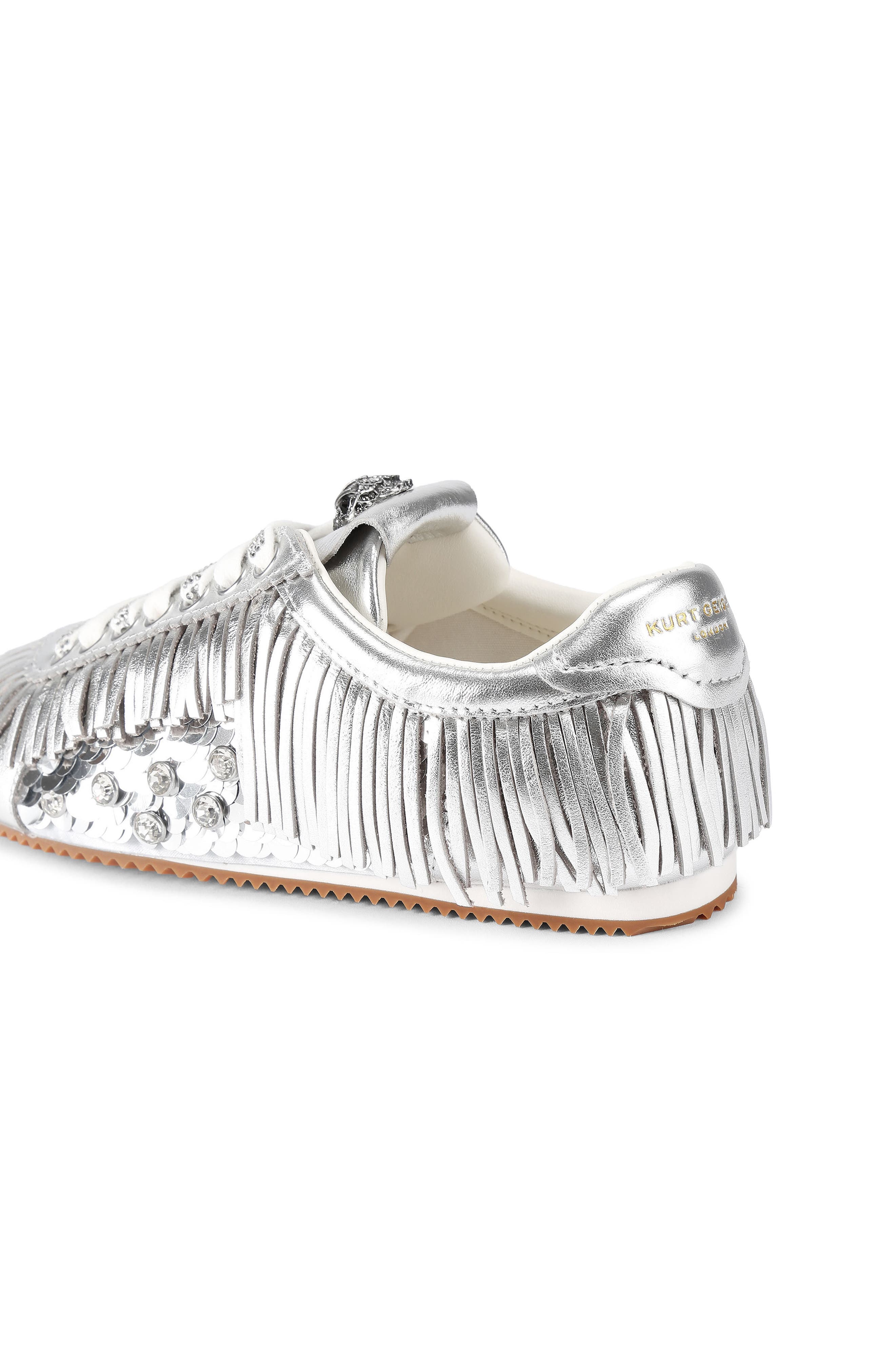 Kurt Geiger London Islington Fringe Sneaker, Alternate, color, Silver