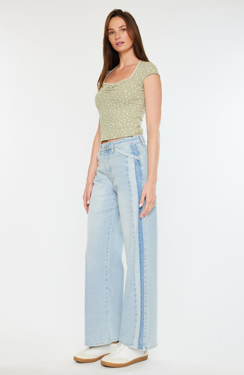 KanCan Mona High Rise Wide Leg Jeans, Alternate, color, Light Wash